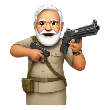 Modi ji with gun sticker