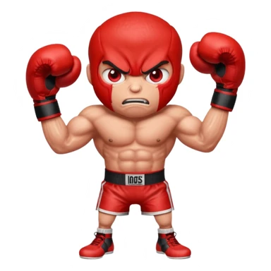 Gota de sangre con cara de enfado y unos guantes de boxeo, que tenga brazos y piernas musculados sticker