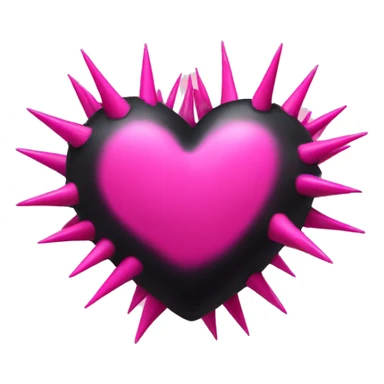 Black heart w pink spikes  sticker
