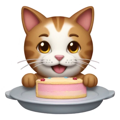 Cat baking a cake sticker