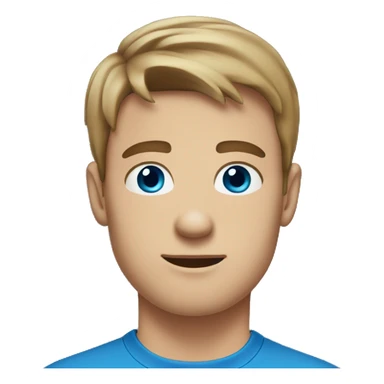 A 23 year old, white man, with short brown hair,   with blue eyes wearing a t-shirt. sticker