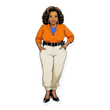 Oprah Winfrey arrested in an orange jumpsuit sticker