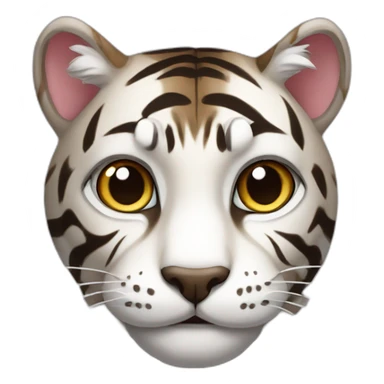 dark brown and white tiger cat sticker