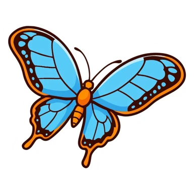 Vibrant blue butterfly sticker with delicate wing details sticker