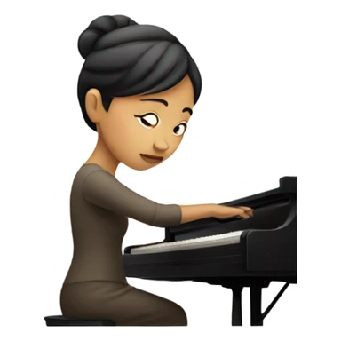 Asian woman playing piano sticker