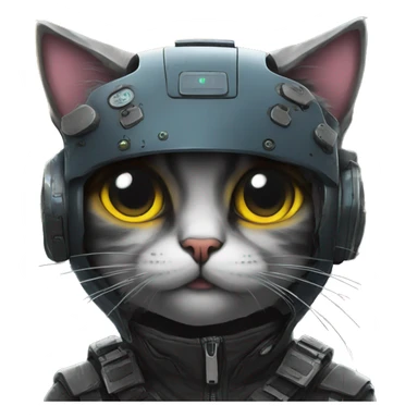 Cat in city, cyberpunk style  sticker