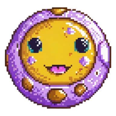 fantasy yellow planet with spots and a cute winking face sticker