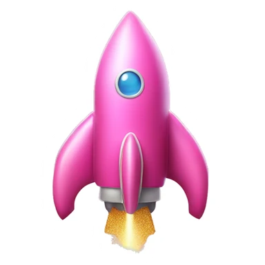 pink rocket ship with glitter sticker