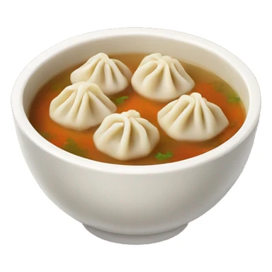 Dumplings in a bowl of soup sticker