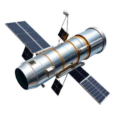  Cinematic Realistic Hubble Space Telescope – A majestic, ultra-detailed rendering of the Hubble Telescope floating above Earth. Its reflective metallic surface and vast solar panels stretch into the darkness, while the lens is pointed outward, capturing the mysteries of the cosmos. sticker