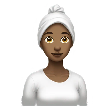 woman standing covered in white paint sticker