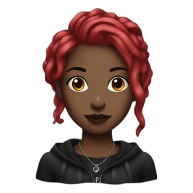 goth black girl with red hair  sticker
