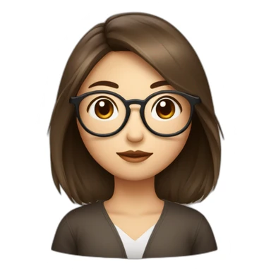 Fille asiatique avec cheveux bruns au carré et avec des lunettes rondes sticker