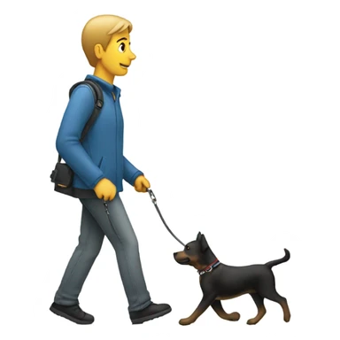 person walking dog sticker