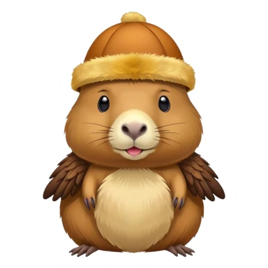 capybara with chicken wing hat sticker