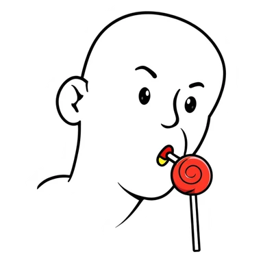 Man licking lollipop sticker