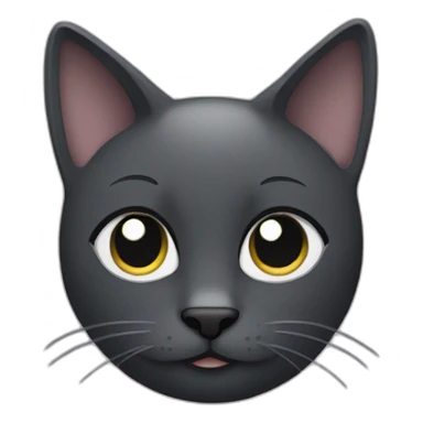 There is a Grey black cat face on love. sticker