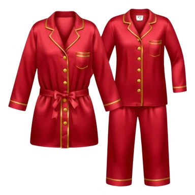 Pijama de satin color rojo oscuro  sticker