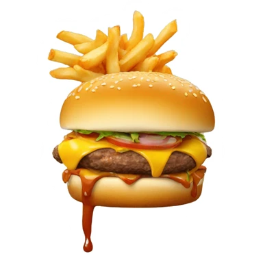 poutine qui manges un burger sticker