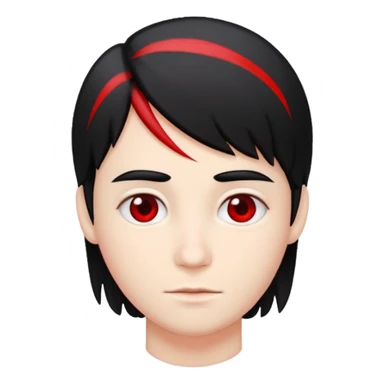 Fait une personne blanche avec des cheveux noir mais un coter rouge sticker