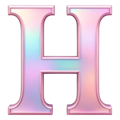 Iridescent pastel pink romantic formal elegant sophisticated cultured neat pretty beautiful nifty cute Font setting icon with letter H sticker