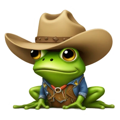 Cowboy frog sticker