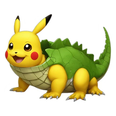 Pikachu sur un crocodile sticker