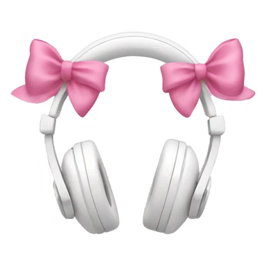 white headphones with 2 pink bows sticker