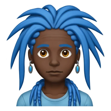 a black person with blue dreads. sticker