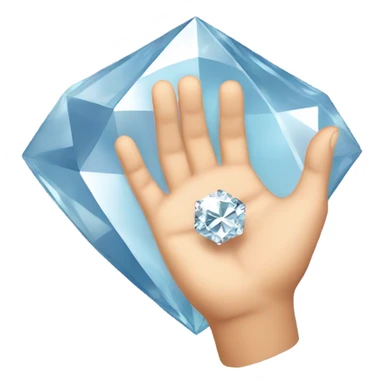 hand holding a diamond  sticker