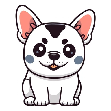 cute french bulldog smiling sticker