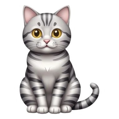 Silver tabby cat sitting sticker