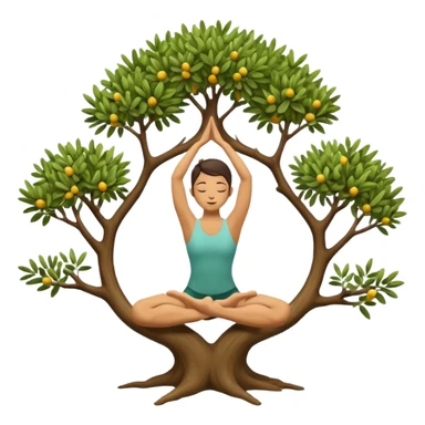 icon on the theme of yoga classes. image of a person in tree asana pose sticker