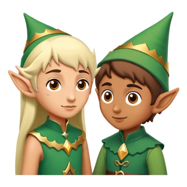 a person meeting an elf sticker