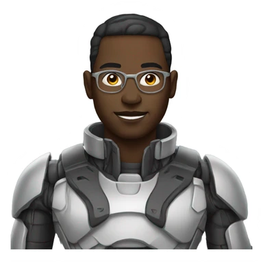 george black man as a cyborg sticker