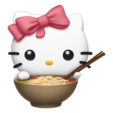 Hello Kitty eating ramen sticker