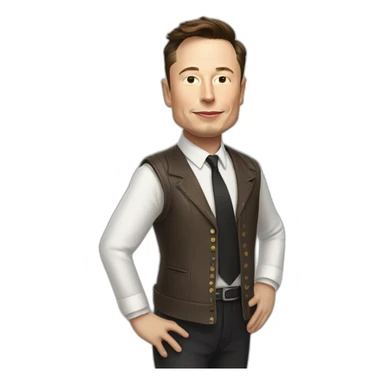 Elon musk in funky clothes sticker