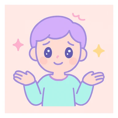 a person with a worried look, a gentle shrug, and a subtle smile, showing stress about the future but an attitude of acceptance and going with the flow sticker