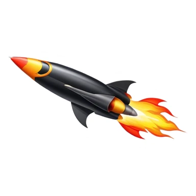 driving fine black rocket with fire color france sticker