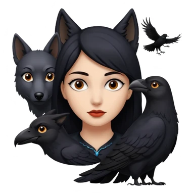 Black aly is the wife of cregan stark and looks like Hande Erçel. She had a raven and a wolf around her  sticker