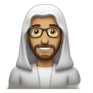 arab man with long hair and glasses sticker