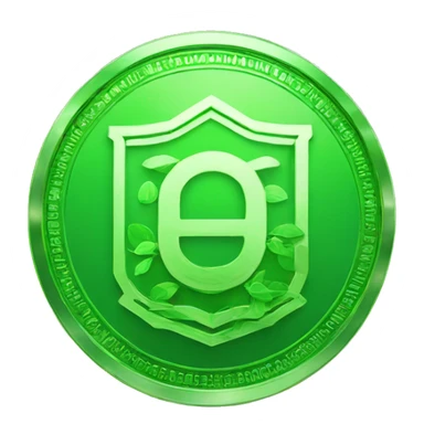 crypto green coin graph sticker