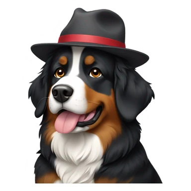 Bernese dog wearing a hat  sticker