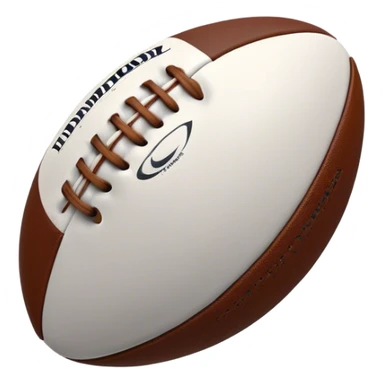 Cinematic Realistic image of a rugby ball in mid-action, with dynamic motion blur and finely rendered leather textures, set against a sunlit, energetic field that underscores its robust athleticism sticker