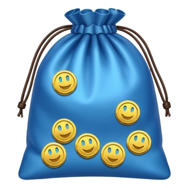 bag of blue coins sticker