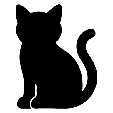 solid filled icon of a cat sticker