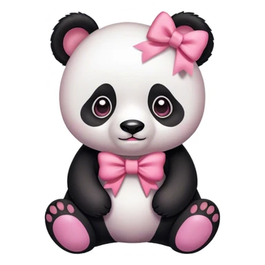 Panda bear with a pink bow sticker