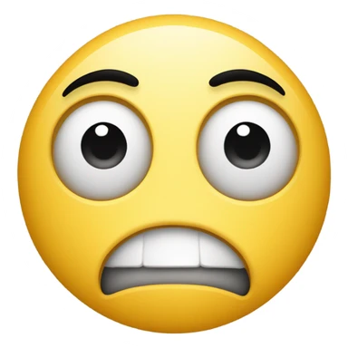 yellow face emoji turns with surprised look sticker