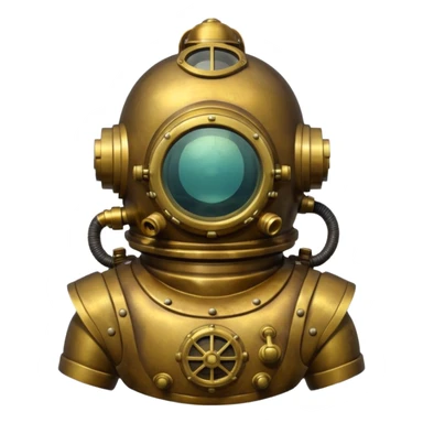 Classic brass diving helmet with diver suit sticker