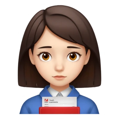 The girl shows her IELTS certificate with a score of 3.0 in disappointment sticker